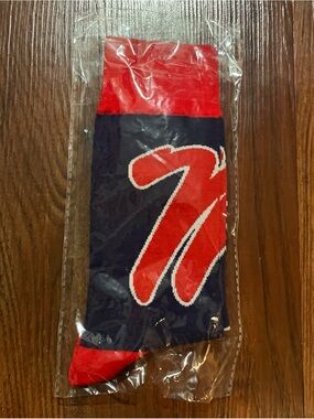 Ole Miss Rebels Red and Navy Graphic Crew Socks